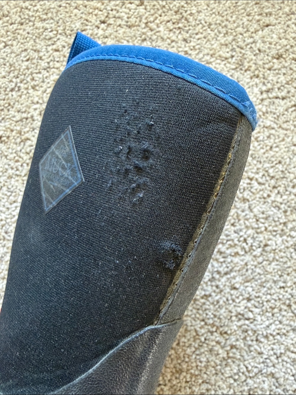 Muck Boot Kids Element Black Waterproof Pull-On Boots Blue Trim - Picture 7 of 10